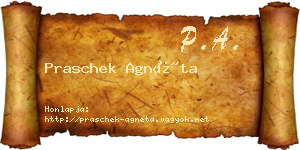 Praschek Agnéta névjegykártya